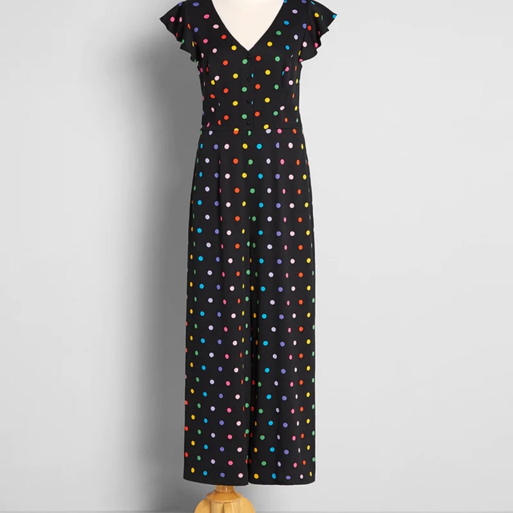 Rainbow polka dot jumpsuit